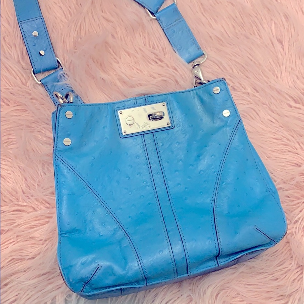 Milly blue crocodile bag in excellent condition